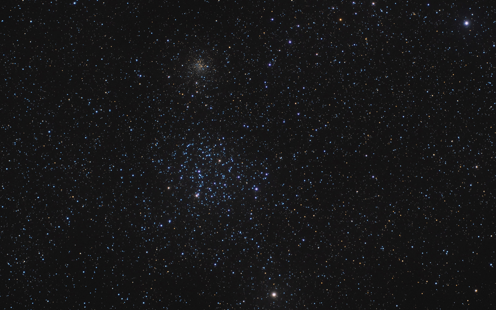 Messier 35 und NGC 2158 im Sternbild Zwillinge