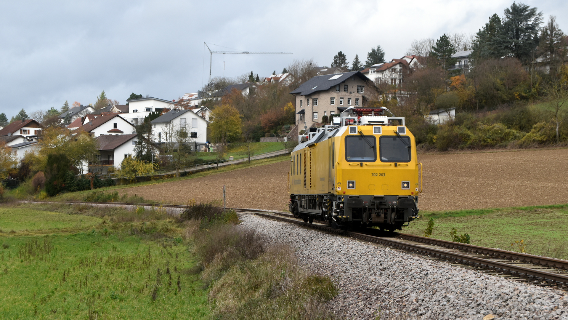 Messzug auf der Krebsbachtalbahn bei Neckarbischofsheim 20.11.2023