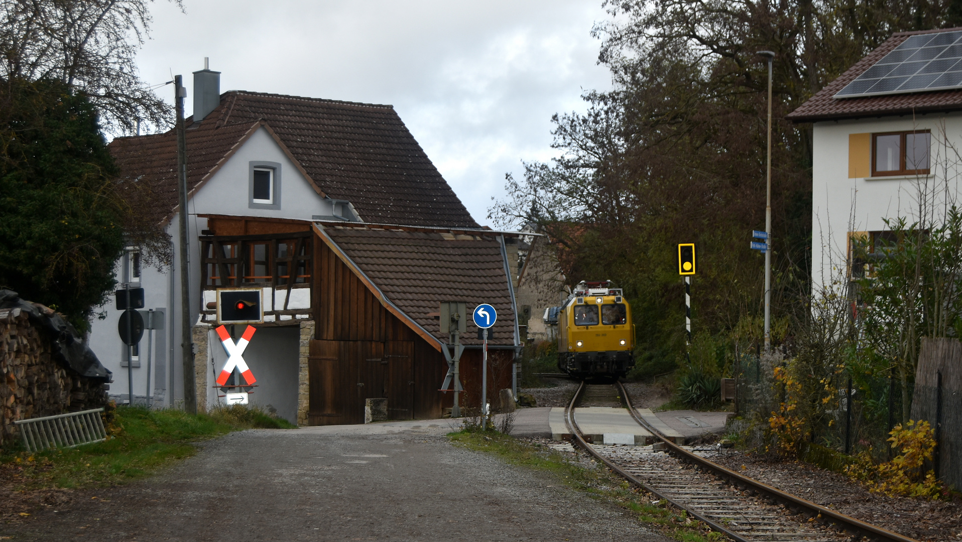 Messzug auf der Krebsbachtalbahn bei Obergimpern 20.11.2023