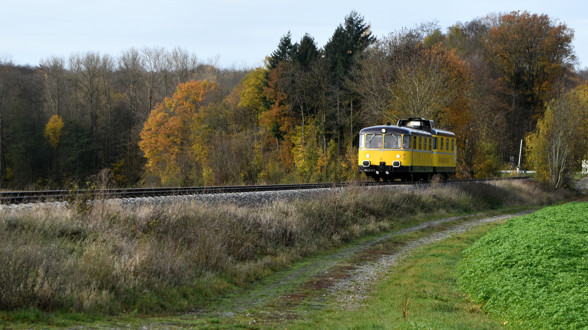 Messzug auf der Krebsbachtalbahn bei Siegelsbach 17.11.2020