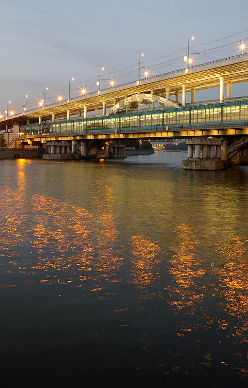 Metro-bridge in Lyzhniki (Moscow) across in Moscow -river