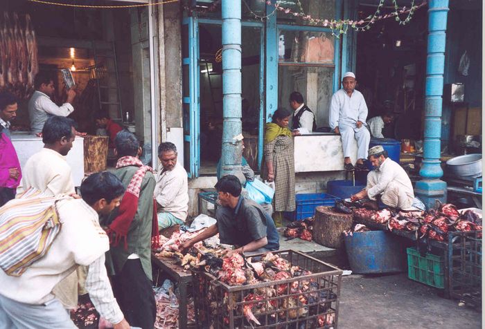 Metzgerei in Old Delhi - Chandni Chowk