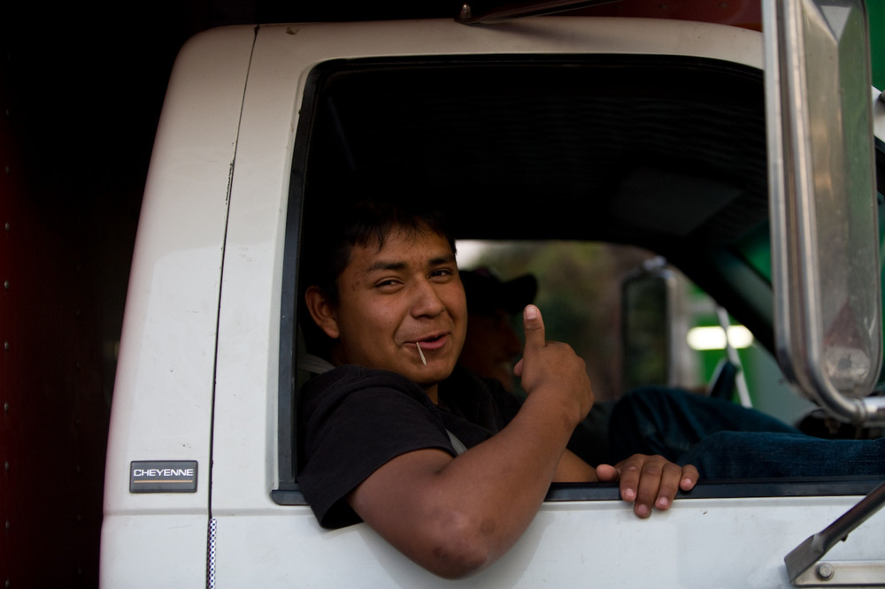 Mexican truck driver feeling well
