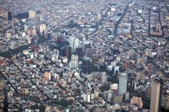 Mexico city center from Aeroplane
