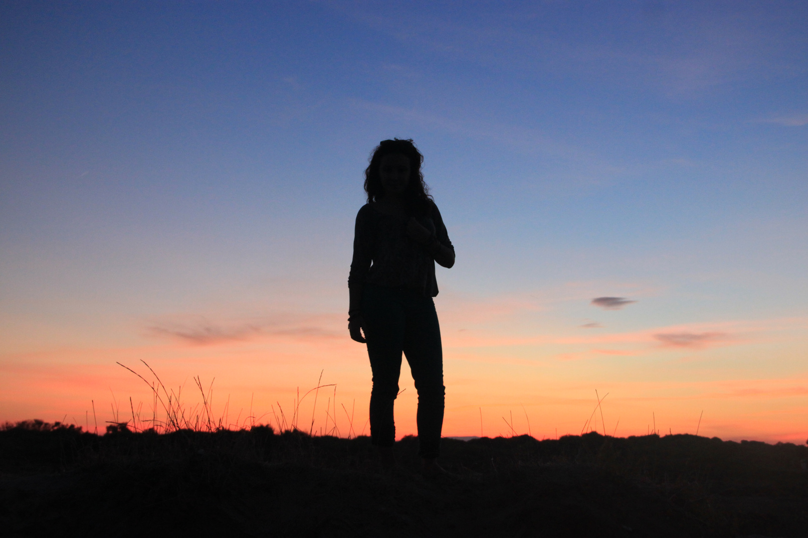 Mi chica a contraluz en La Albufera.