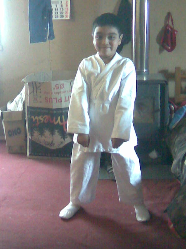 Mi sobrinito de karateka ayer previo su primer examen....