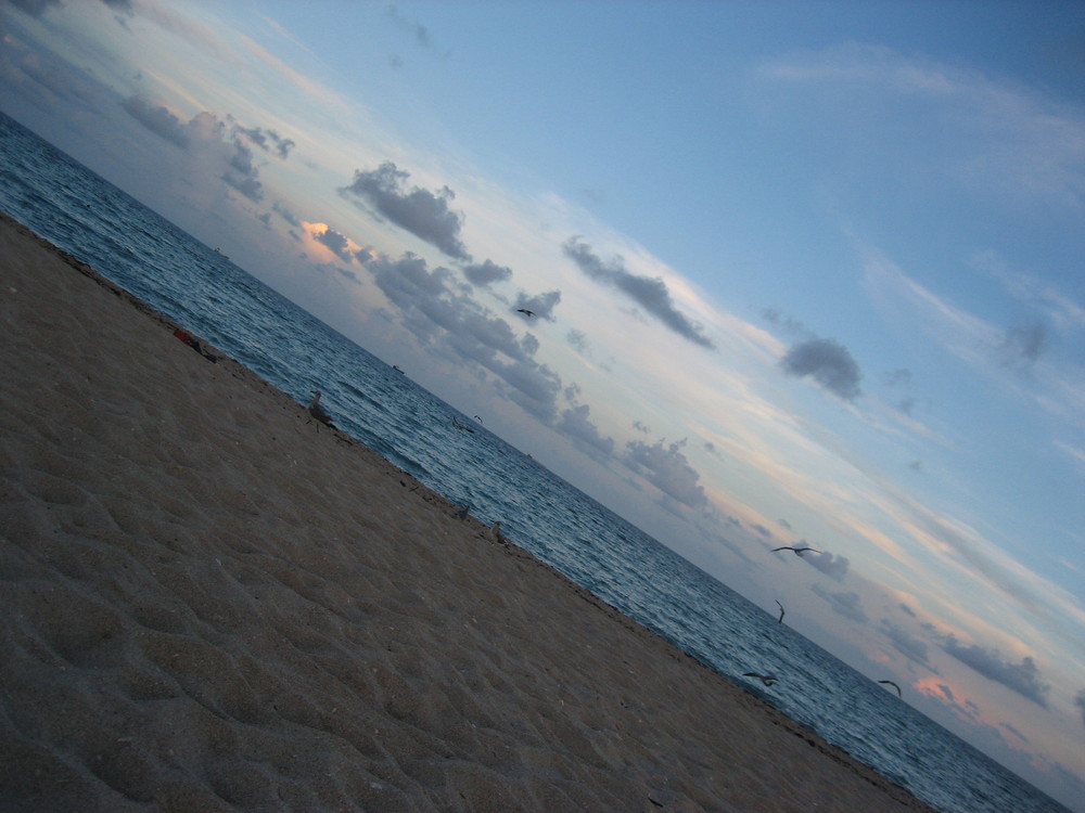 Miami Beach with sunset