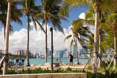 Miami-Skyline vom South Pointe Park, Miami Beach, Florida