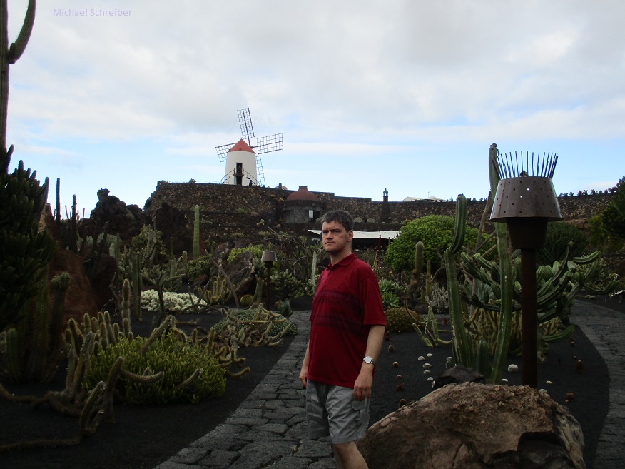 Michael im Kaktuspark Jardin de Cactus auf Lanzarote