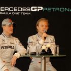 Michael Schumacher und Nico Rosberg: Pressekonfernenz MercedesGP in Stuttgart