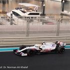 Mick Schumacher driving his Haas F1 at Yas Marina Circuit in Abu Dhabi on 14.12.2021