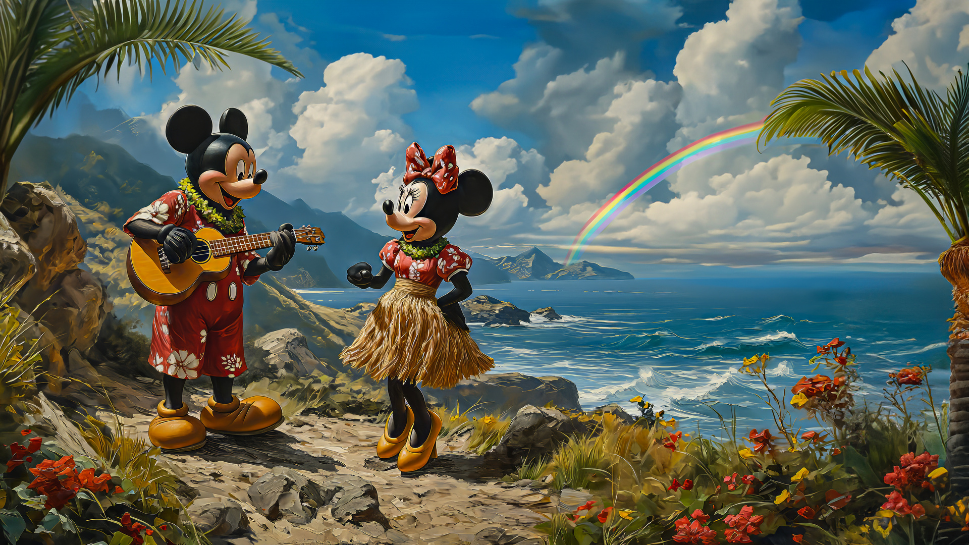 Mickey und Minnie auf Hawaii