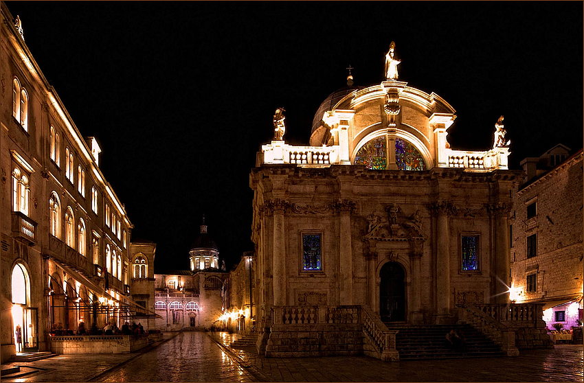 Midnight in Old Town Dubrovnik, Croatia