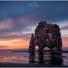 midnight sun at Hvitserkur, Iceland