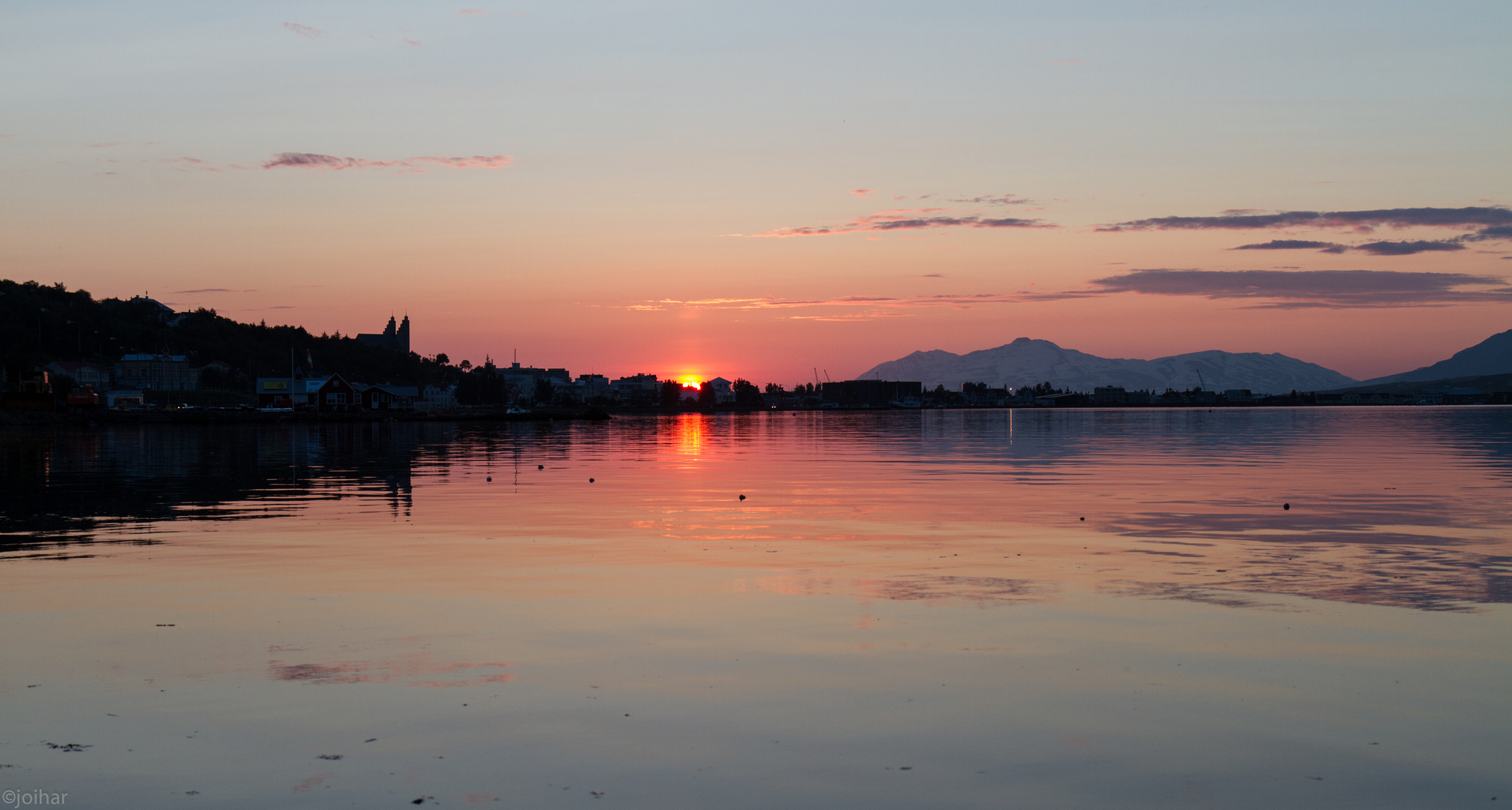 Midnight sun in Akureyri