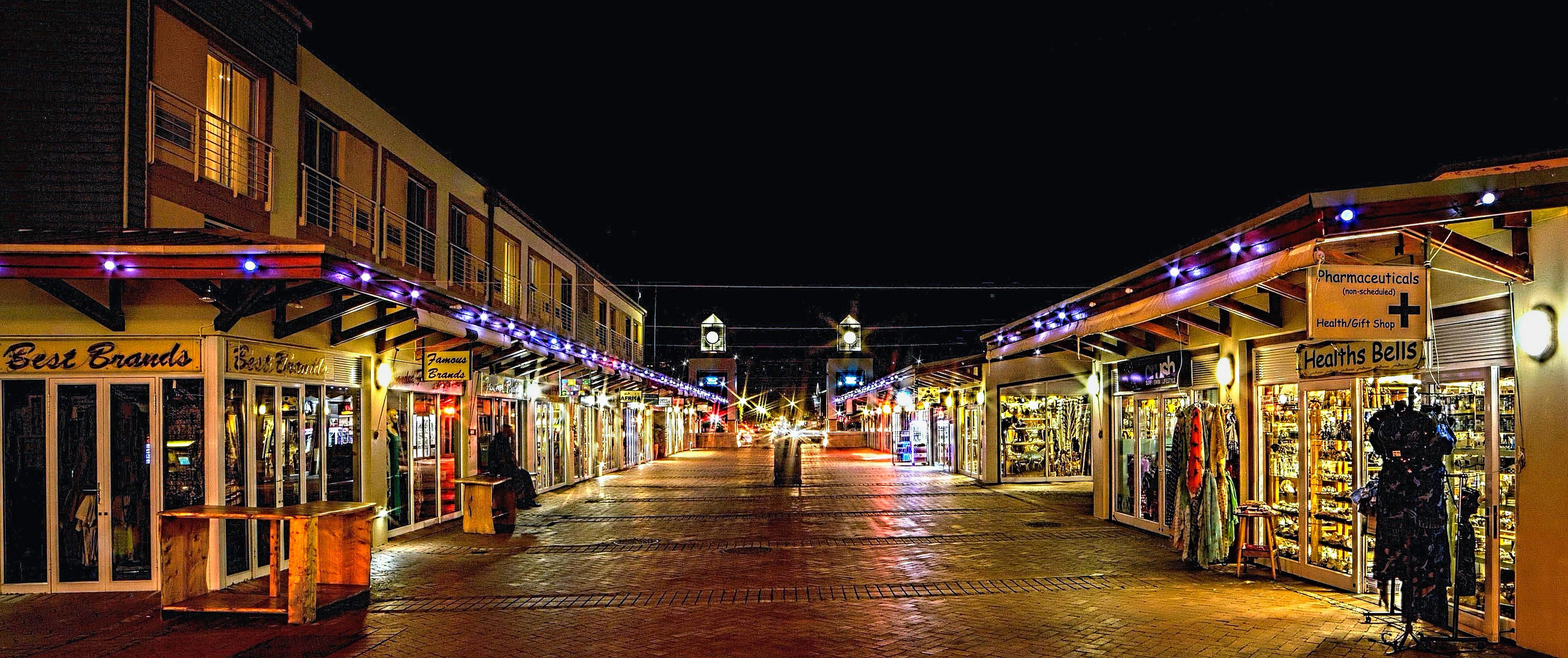 Midnight Waterfront Knysna, South Africa - shopping mile