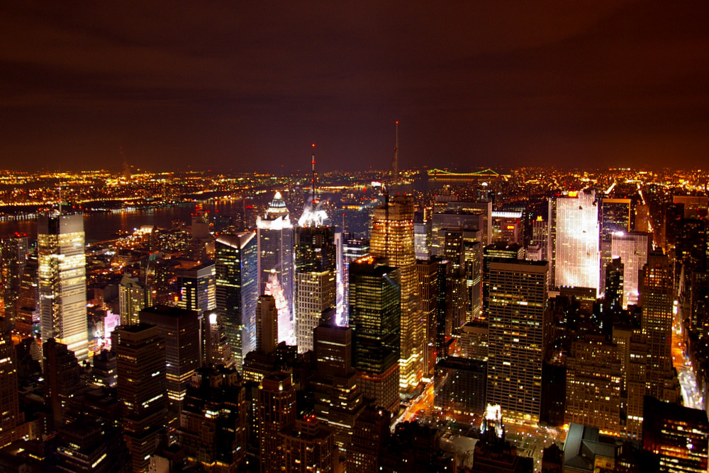 Midtown Manhattan um Mitternacht