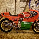 Mike Hailwood Replica at night