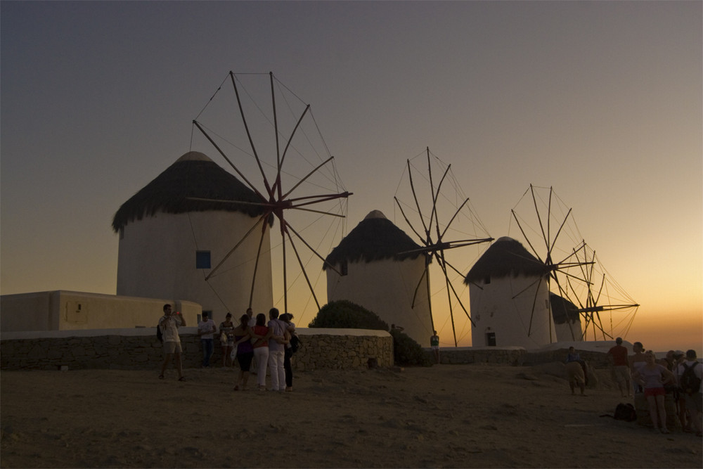 Mikonos - Mulini al tramonto