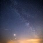 Milchstraße mit Mond + Mars über dem Störmthaler See