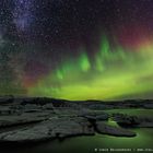 Milky Way and Aurora over Jokulsarlon Glacier Lagoon ...