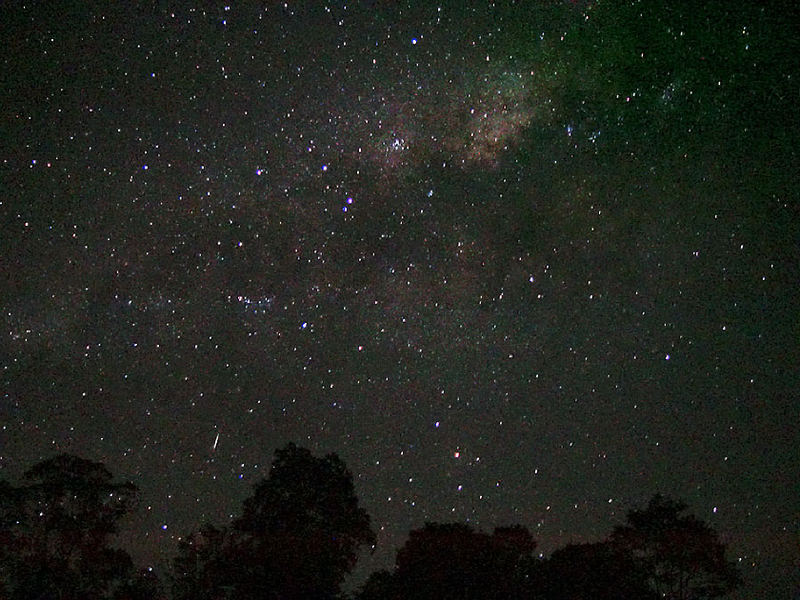 Milky Way and meteor