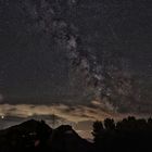 Milky way, full moon and mars