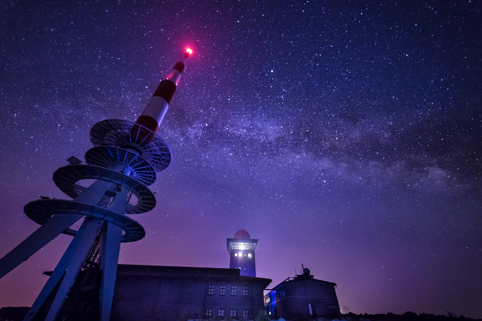 milky way galaxy night shot at Harz - Brocken