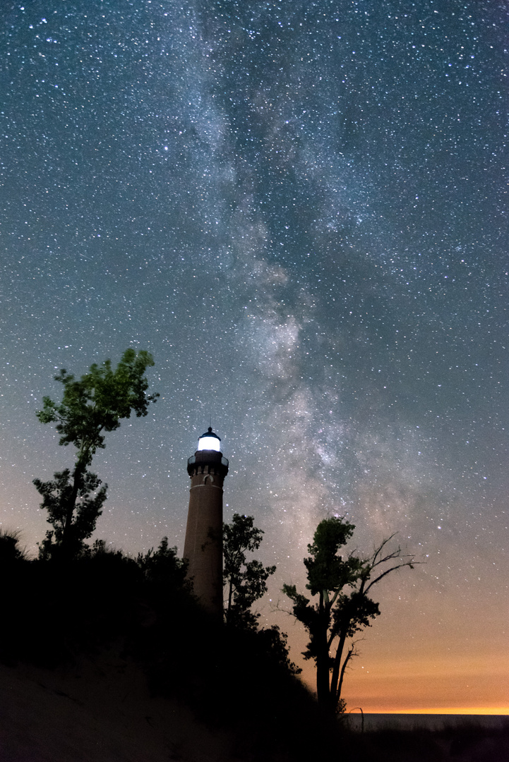 Milky Way over Little Sable Point Lighthouse 