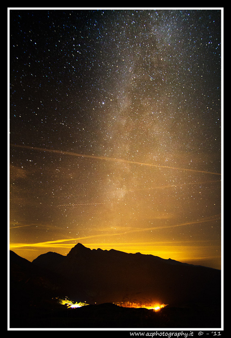 Milky way over passo rolle