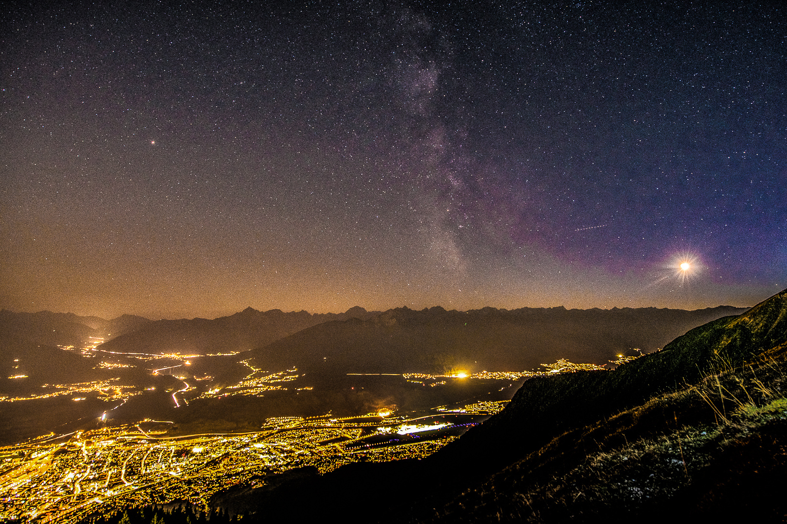 milky way über innsbruck