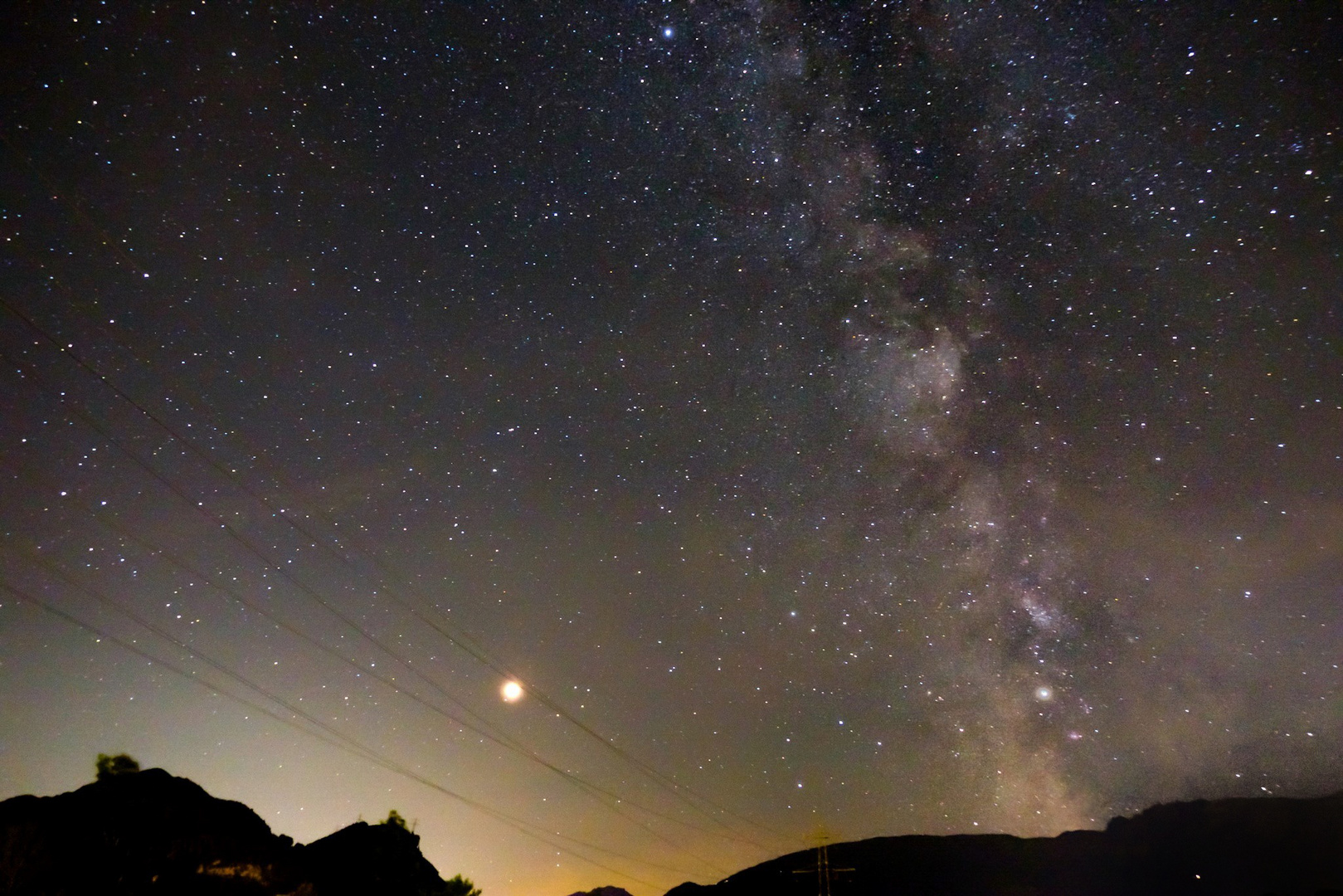 Milky Way with full moon