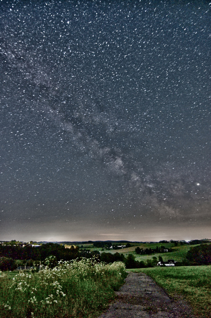 Milkyway über dem Land