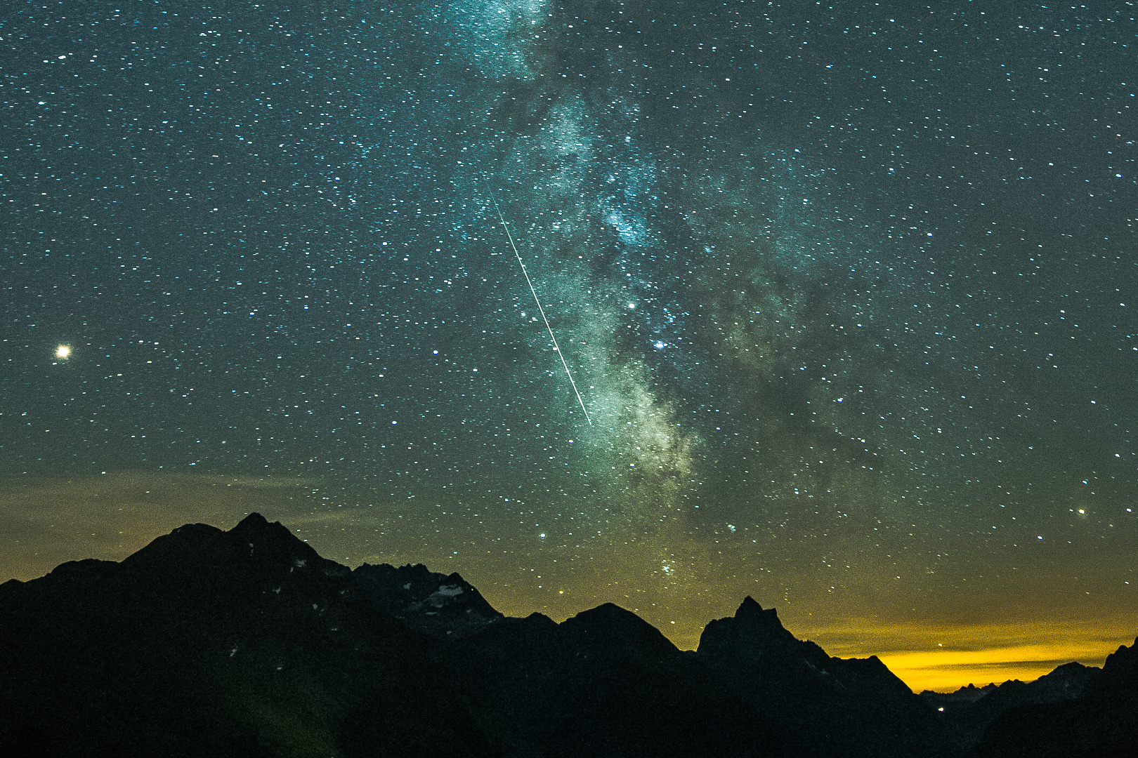 milkyway und perseide über dem ferwall 