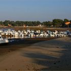 Mimizan, le port de plaisance à marée basse