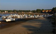 Mimizan, le port de plaisance à marée basse