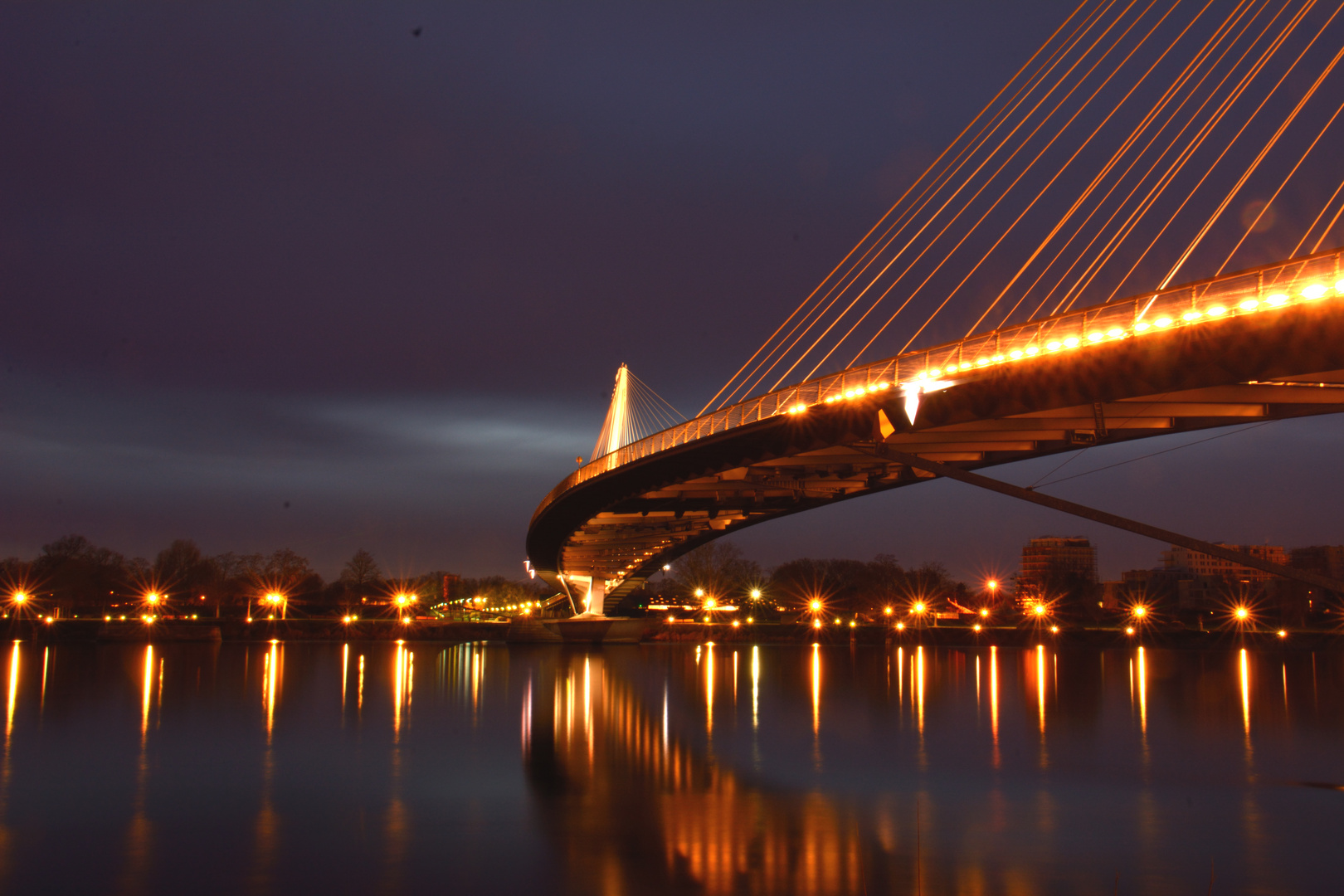 Mimram Brücke bei Nacht