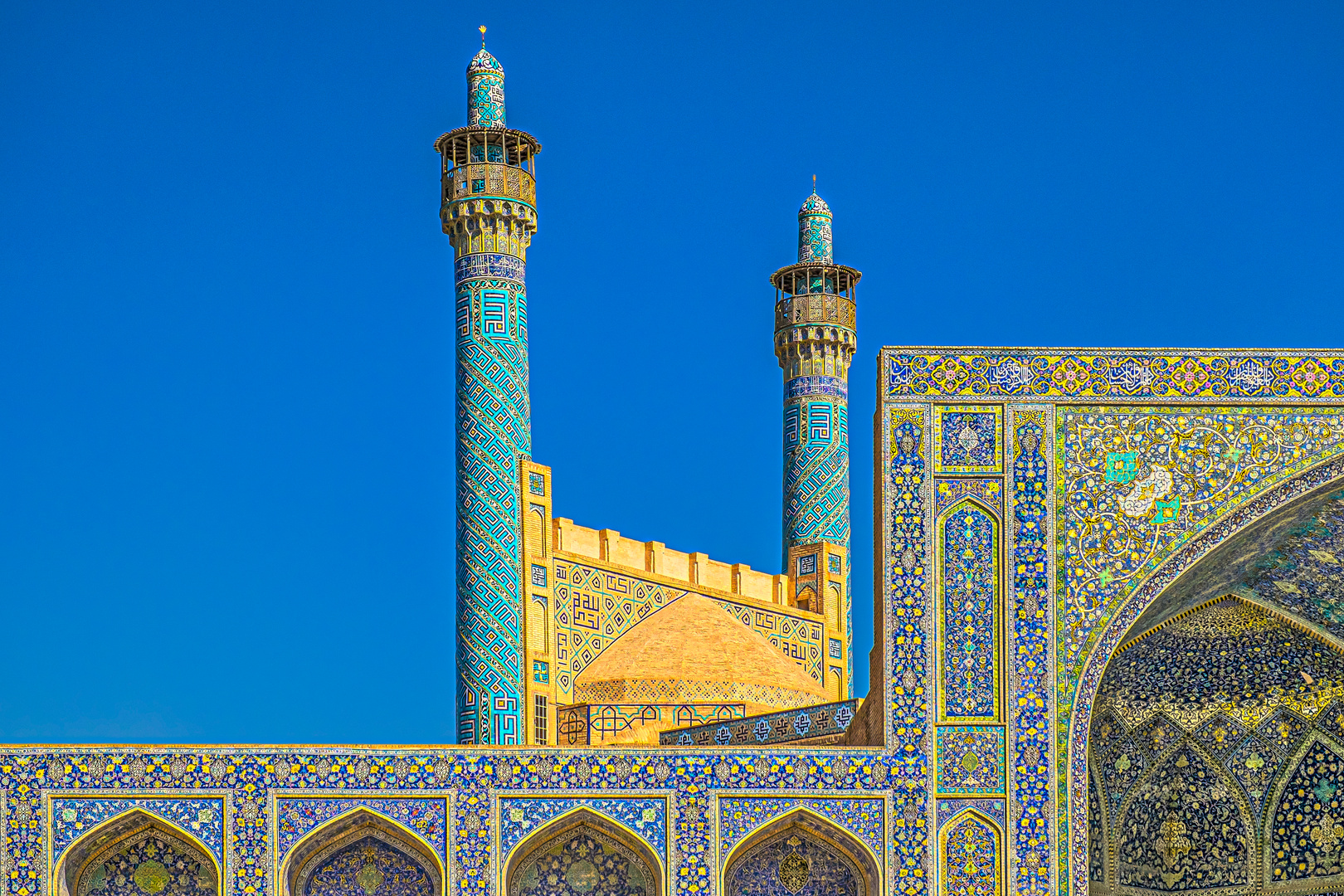 Minarette der Königsmoschee in Isfahan