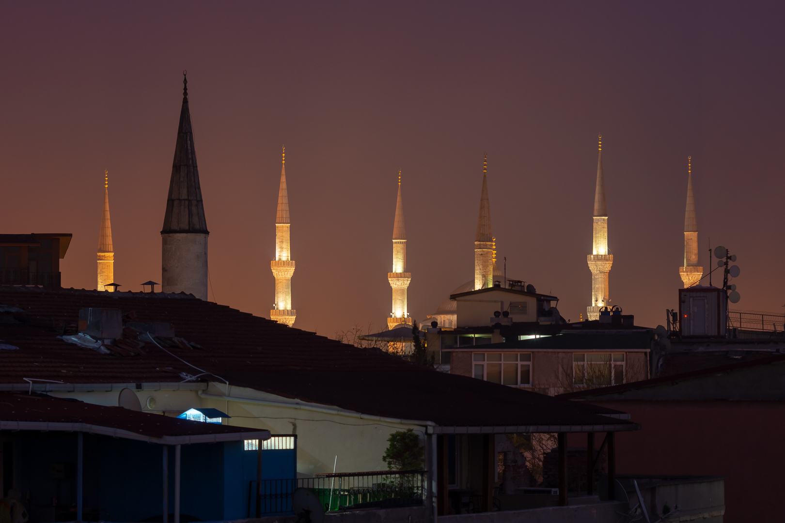 Minarette der Sultan Ahmed Moschee ...