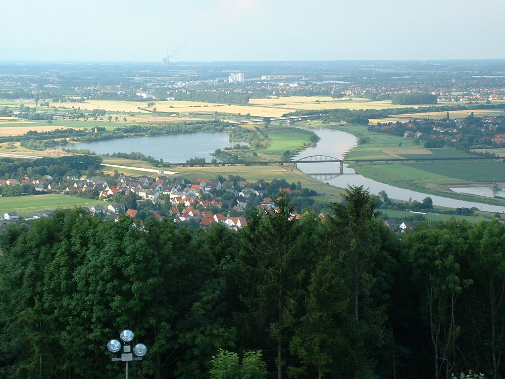 Minden: Blick von Porta zur Stadt Minden