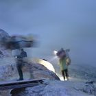 Miners at Ijen crater indonesia