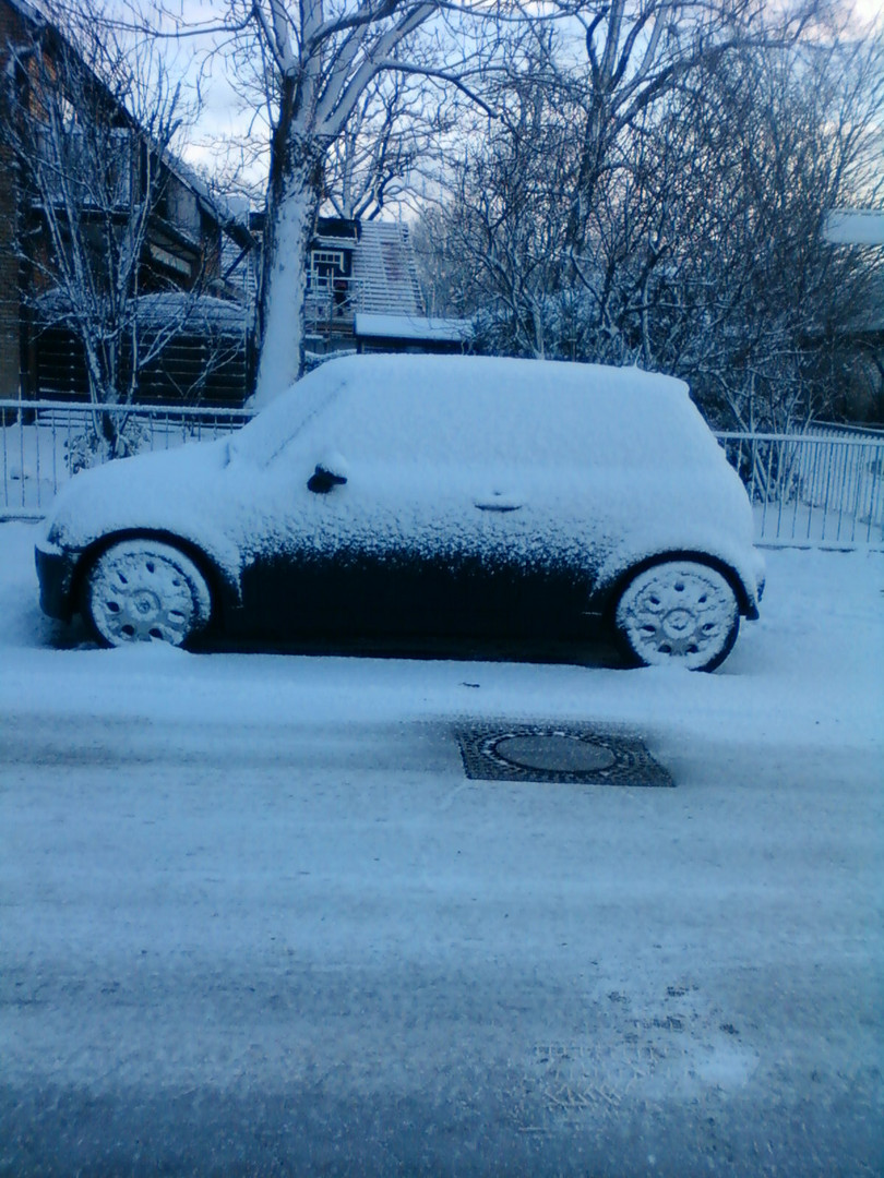 Mini unter schneehaube