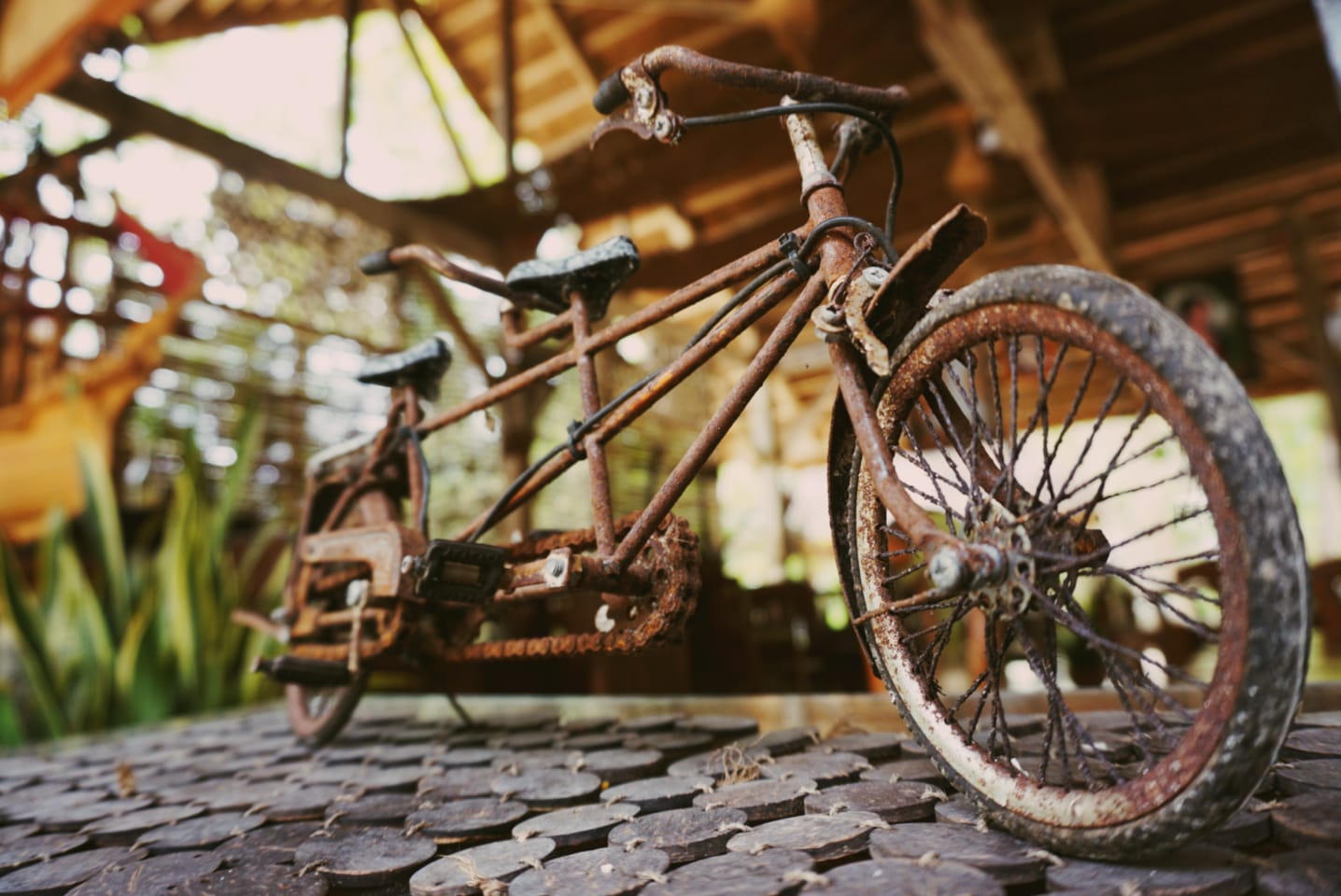 miniature rusty bike