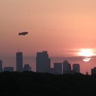 Minneapolis dirigible sunset