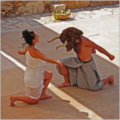 minoisches Tanztheater in Karteros, Kreta, Minotaurus