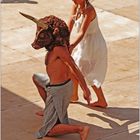 minoisches Tanztheater in Karteros, Kreta, Minotaurus