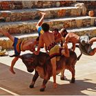 minoisches Tanztheater in Karteros, Kreta, Tanz um den Stier