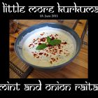 mint and onion raita