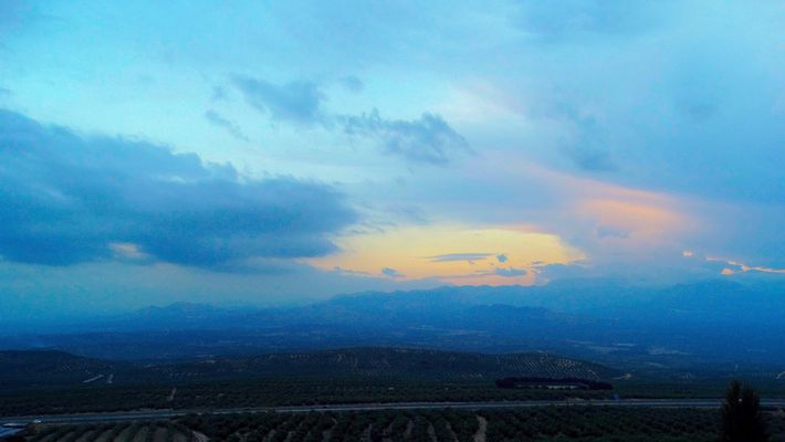 Miradores en Baeza(Jaén) que miran a los Campos de Olivos.
