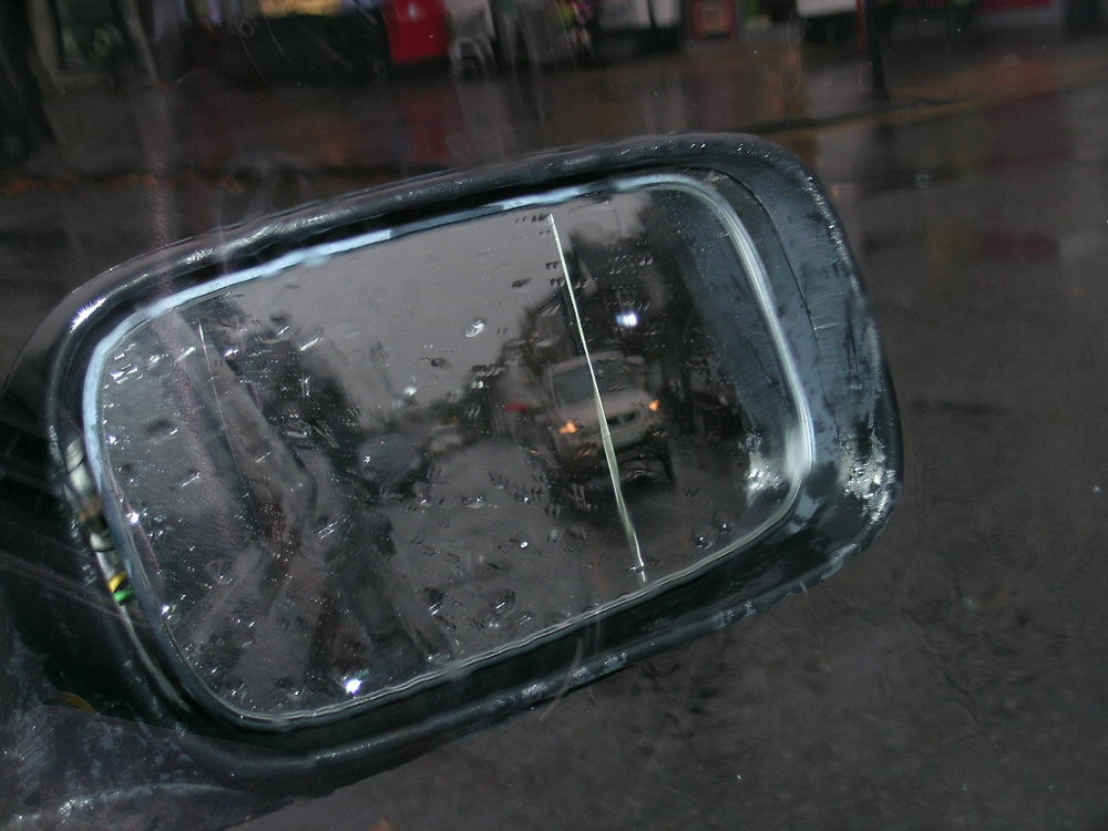 Mirror in rainy Machynlleth